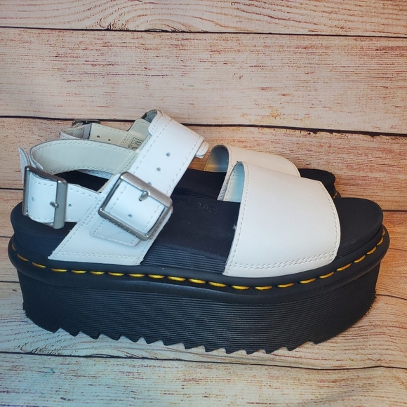 Dr Martens x Free People Womens Size 7 White Voss Quad Platform Sandals - Picture 5 of 13